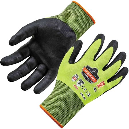 PROFLEX BY ERGODYNE Lime XL Hi-Vis Nitrile-Coated Cut-Resistant Gloves A2 DSX 7022